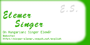 elemer singer business card